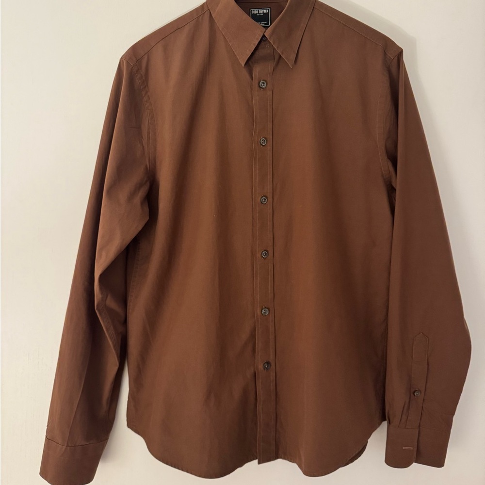 Todd Snyder brown poplin shirt medium